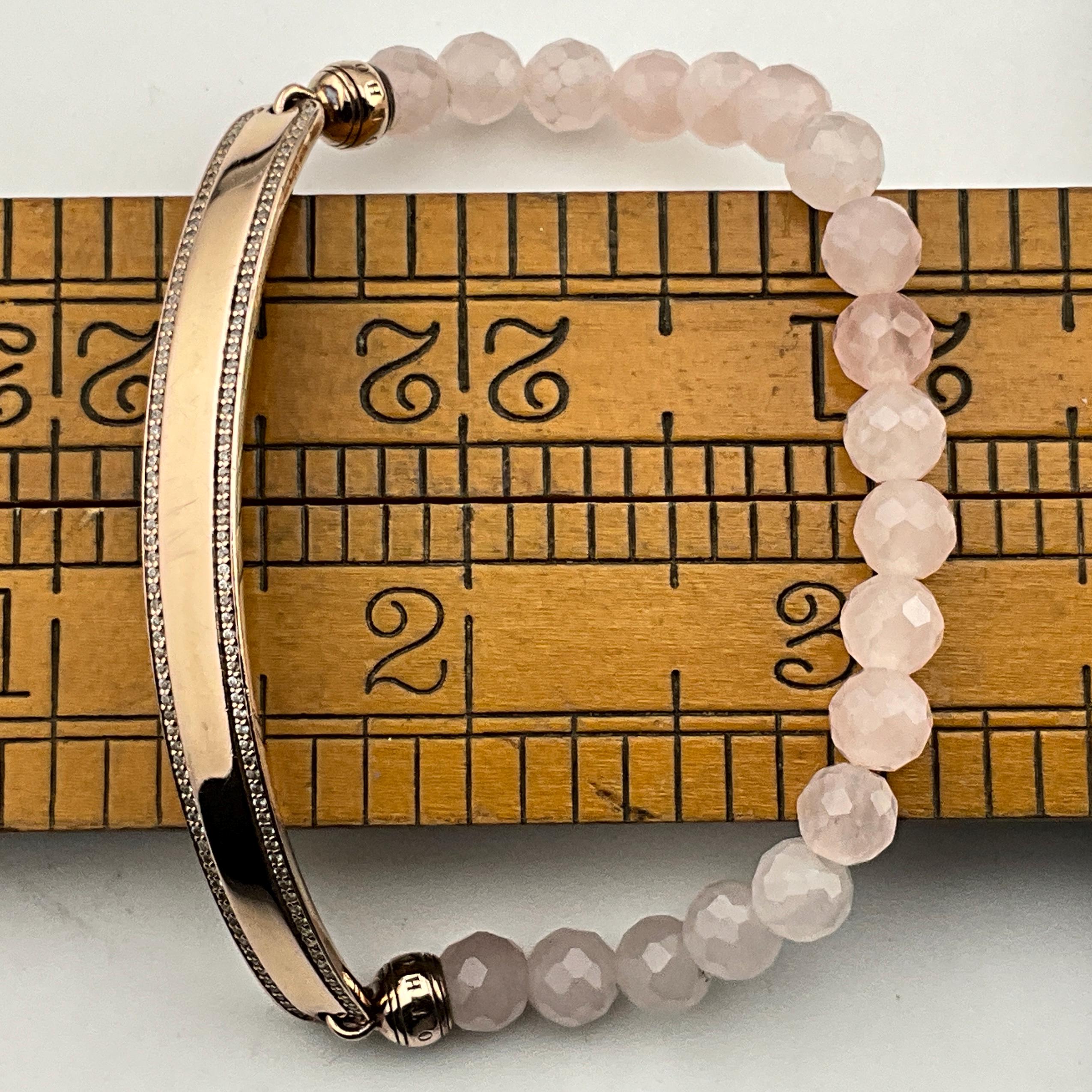 THOMAS SABO Bracciale Elastico Con Perle Di Quarzo Rosa E Anello In Argento - Regolabile, Per Charm Club