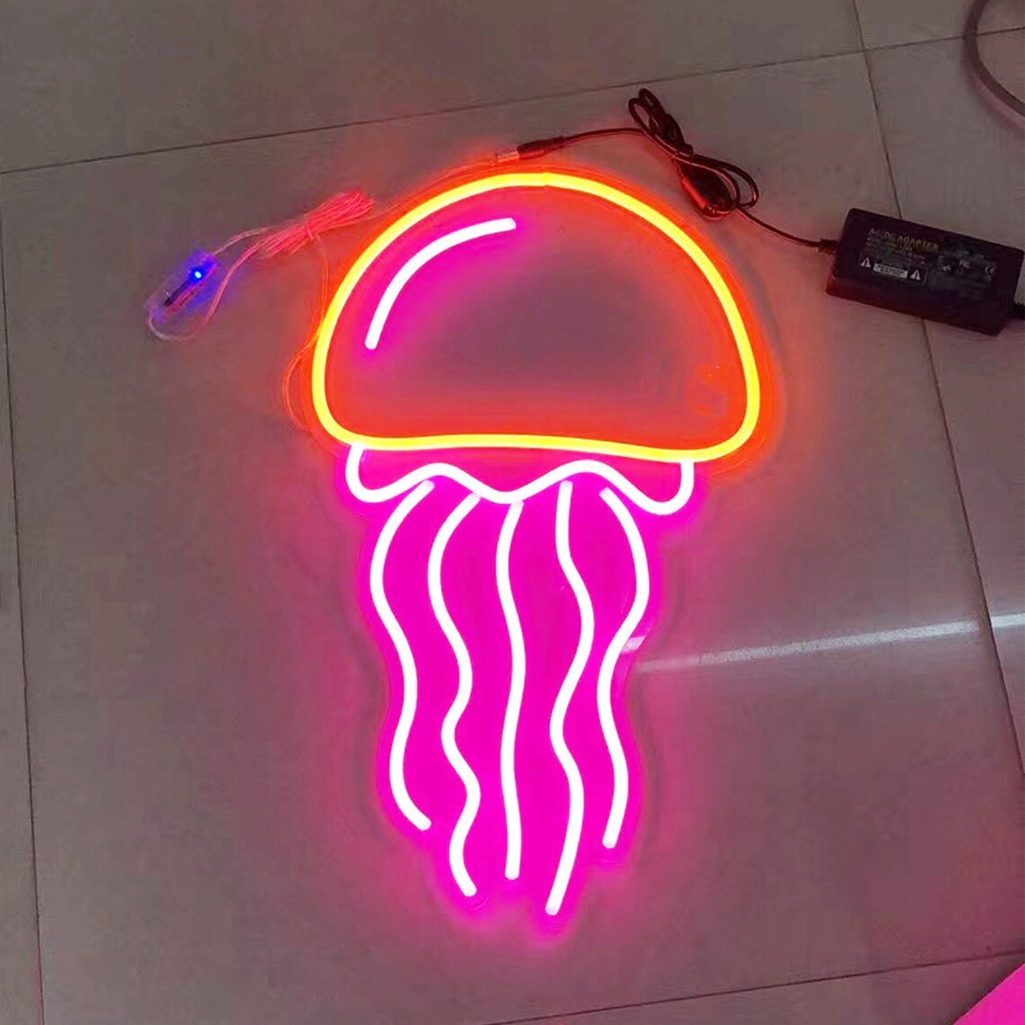 Jellyfish Neon Sign Jellyfish Led Sign Neon Wall Sign for Etsy