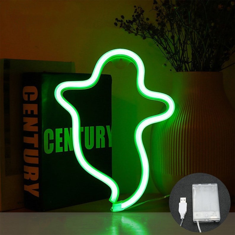 Ghost Neon Halloween Funny Neon Sign Ghost Neon Light Ghost Etsy