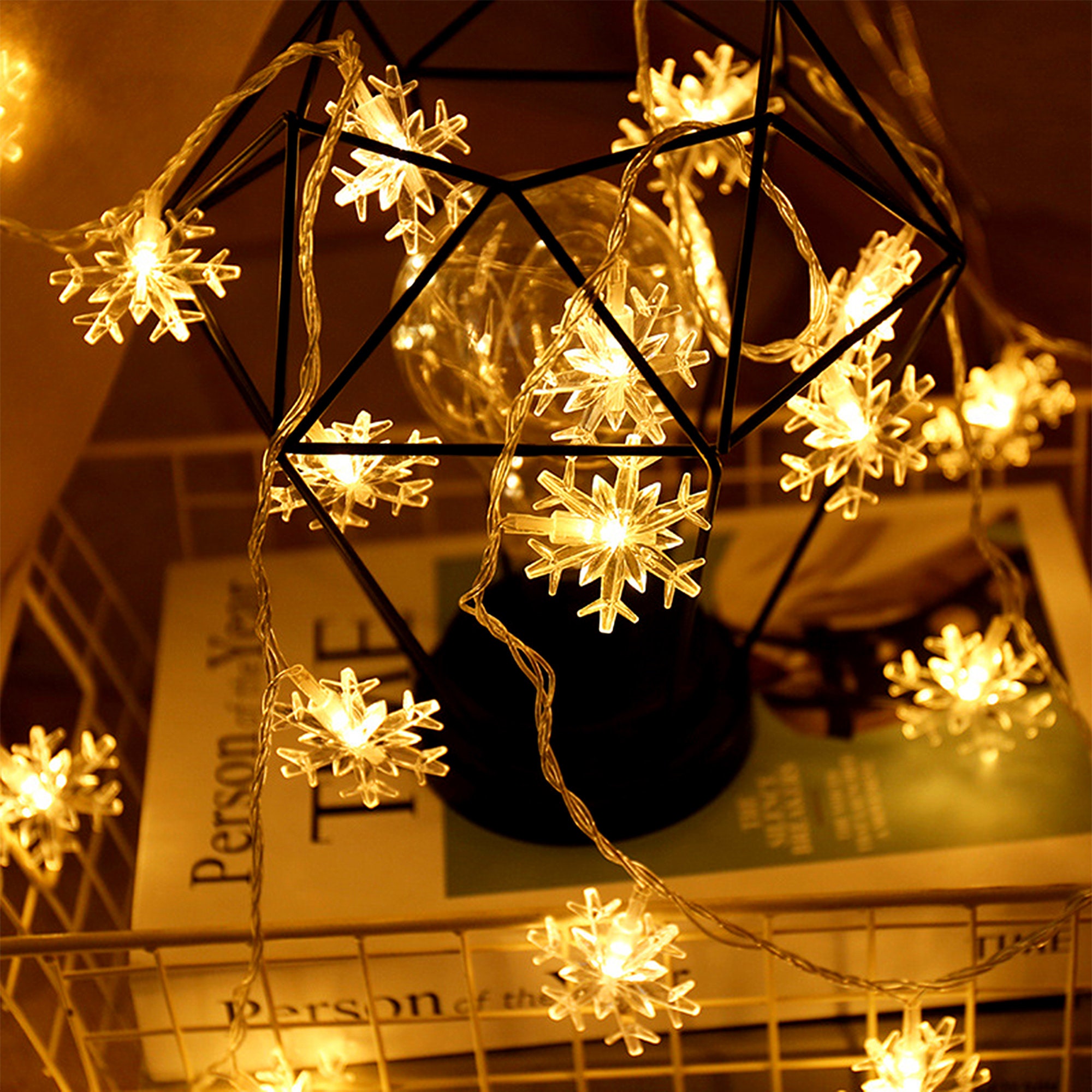 Christmas Lights Snowflake String Lights 19.6 Ft 40 LED Fairy - Etsy
