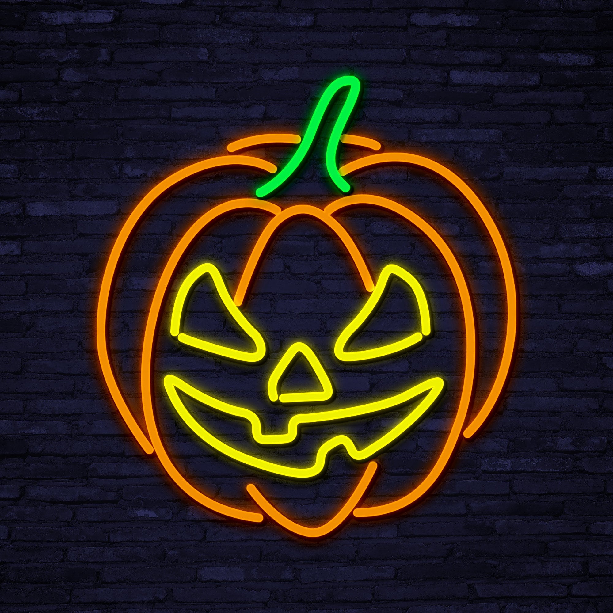 Halloween Pumpkin Neon Halloween Logo Pumpkin Led Light | Etsy