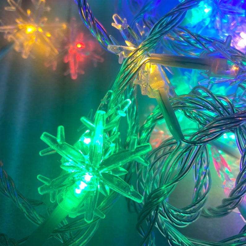 Christmas Lights Snowflake String Lights 9.8 Ft 20 LED Fairy Etsy