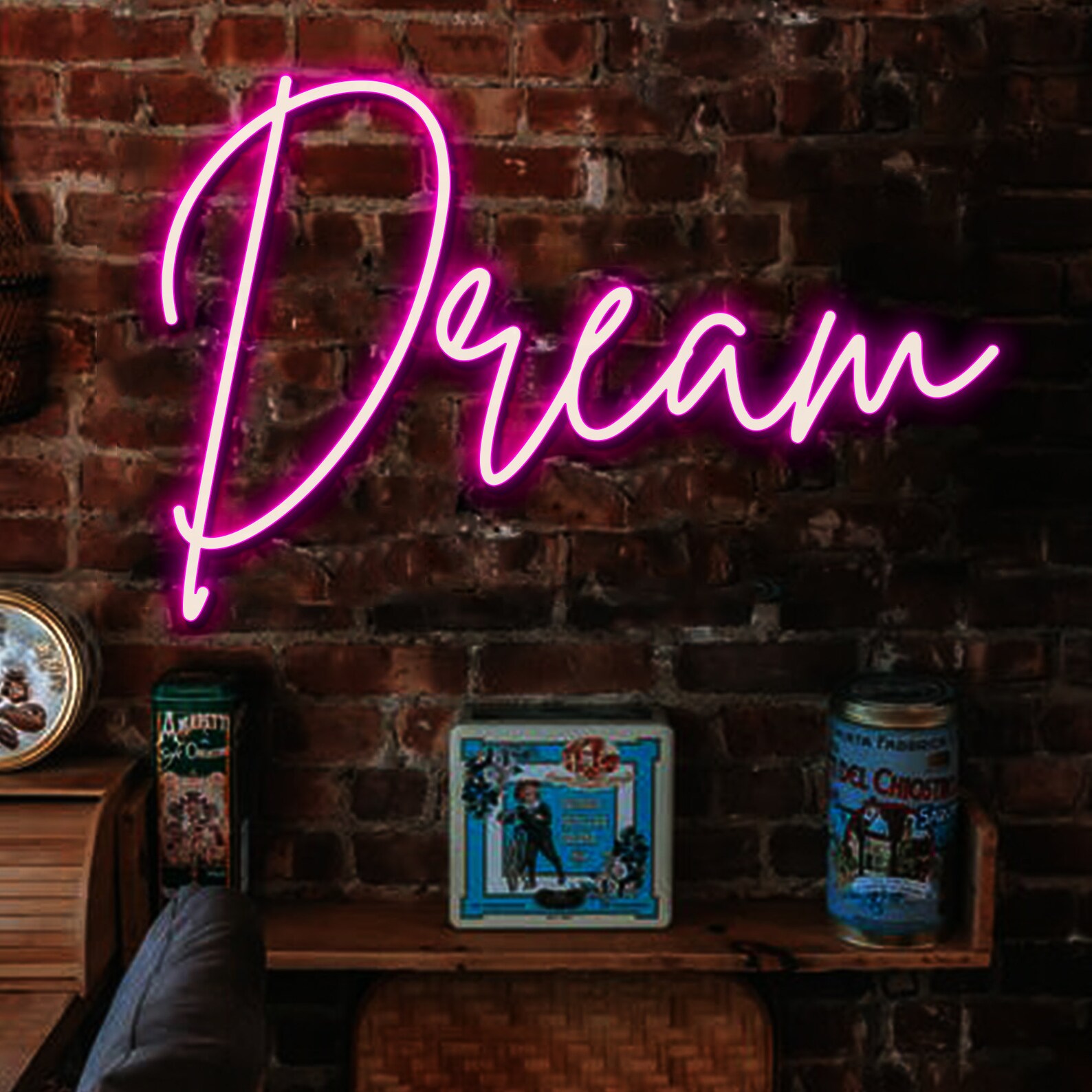 Dream Neon Sign Dream LED Lights Quote Neon Sign Custom Etsy