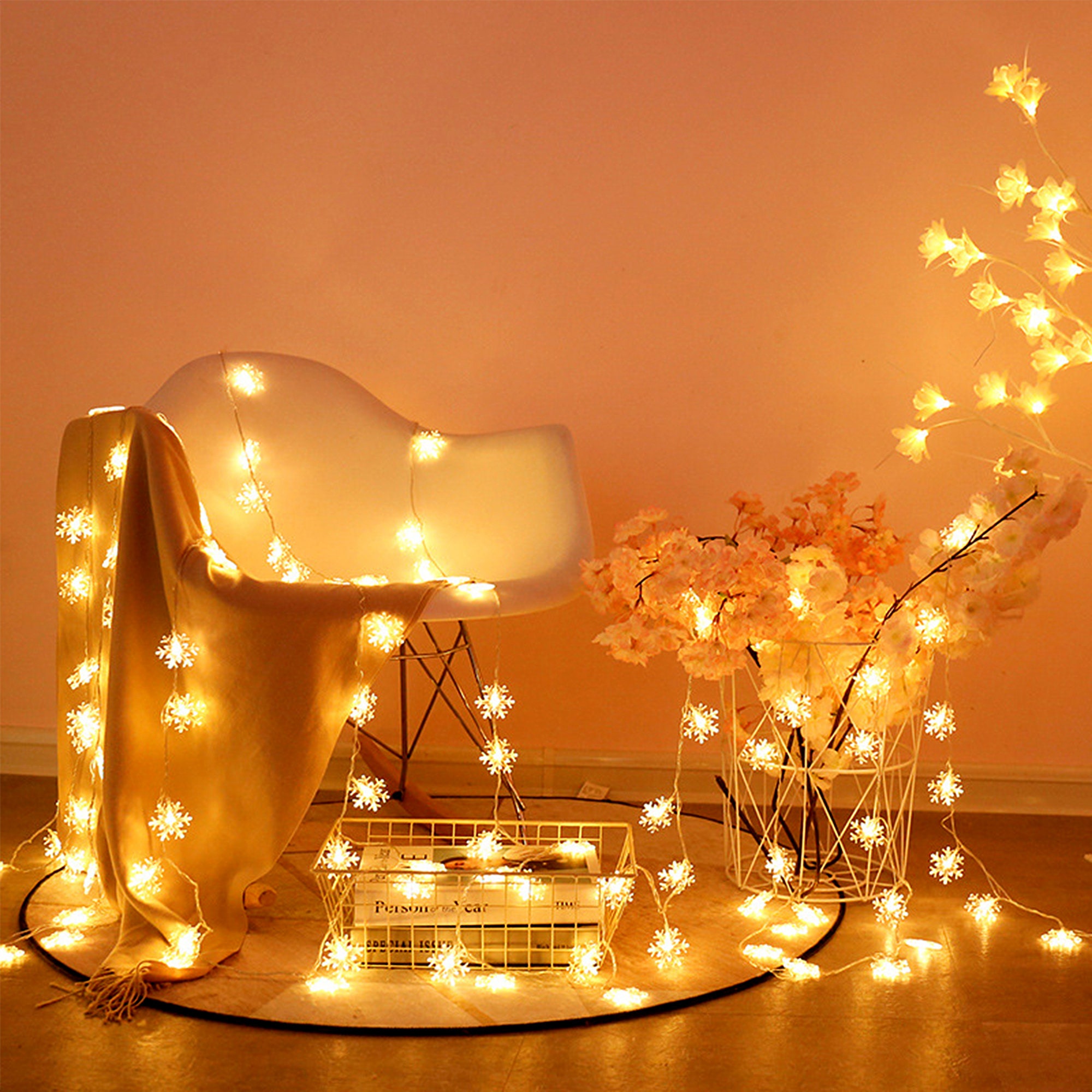 Christmas Lights Snowflake String Lights 19.6 Ft 40 LED Fairy Etsy
