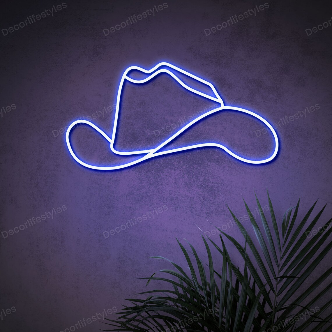 Cowboy Straw Hat Neon Sign Outdoor Cow Training Hat Decor Etsy