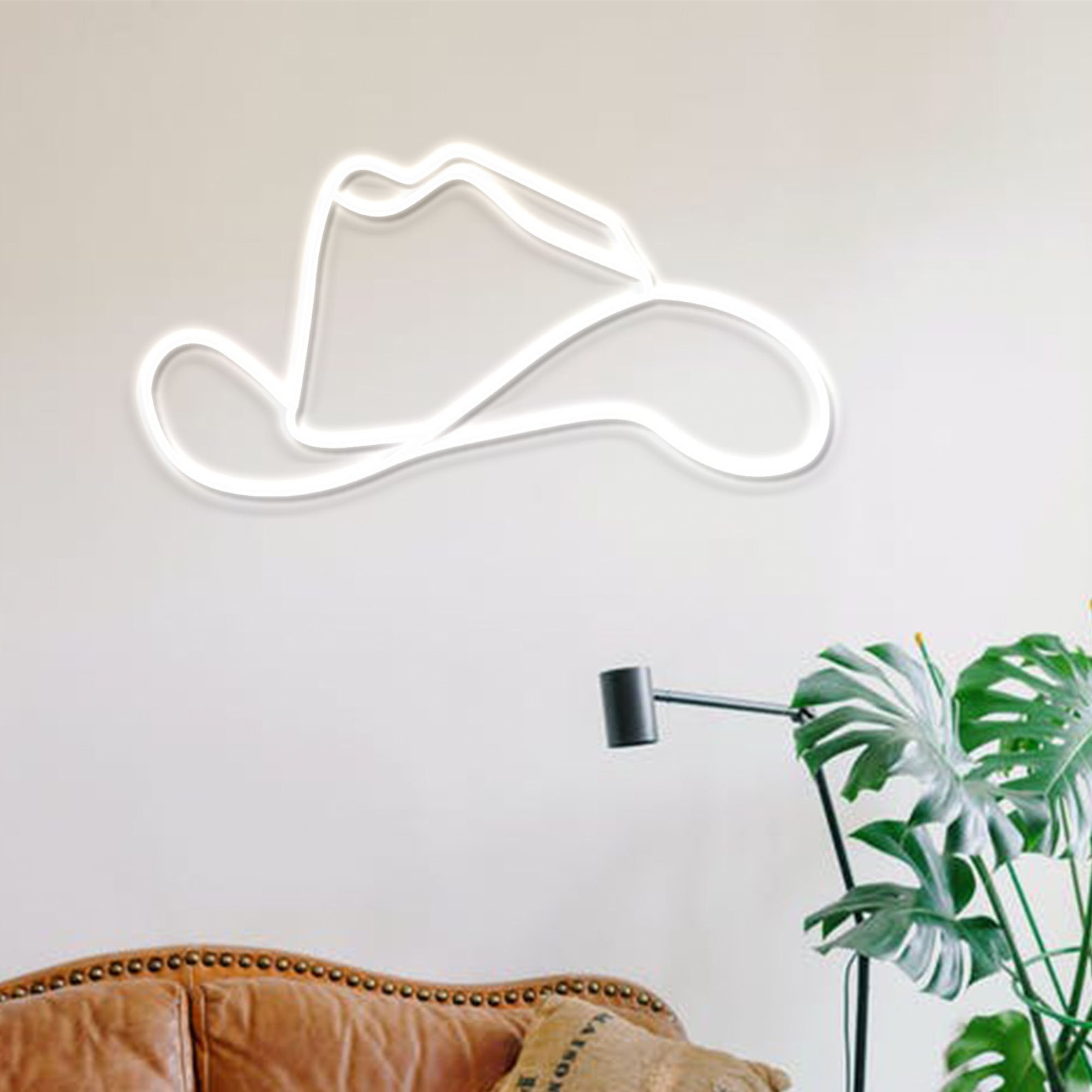 Cowboy Hat Neon Sign Cowboy Straw Hat Neon Sign Cowboy Hat Etsy