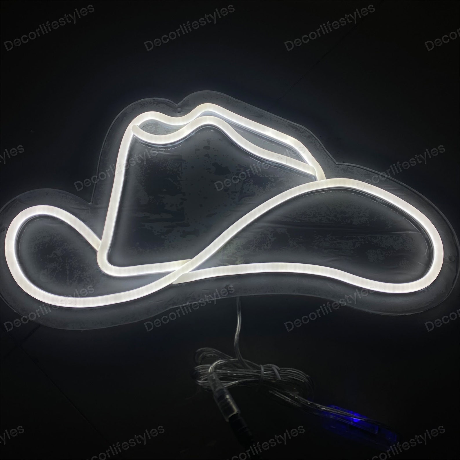 Cowboy Straw Hat Neon Sign Outdoor Cow Training Hat Decor Etsy