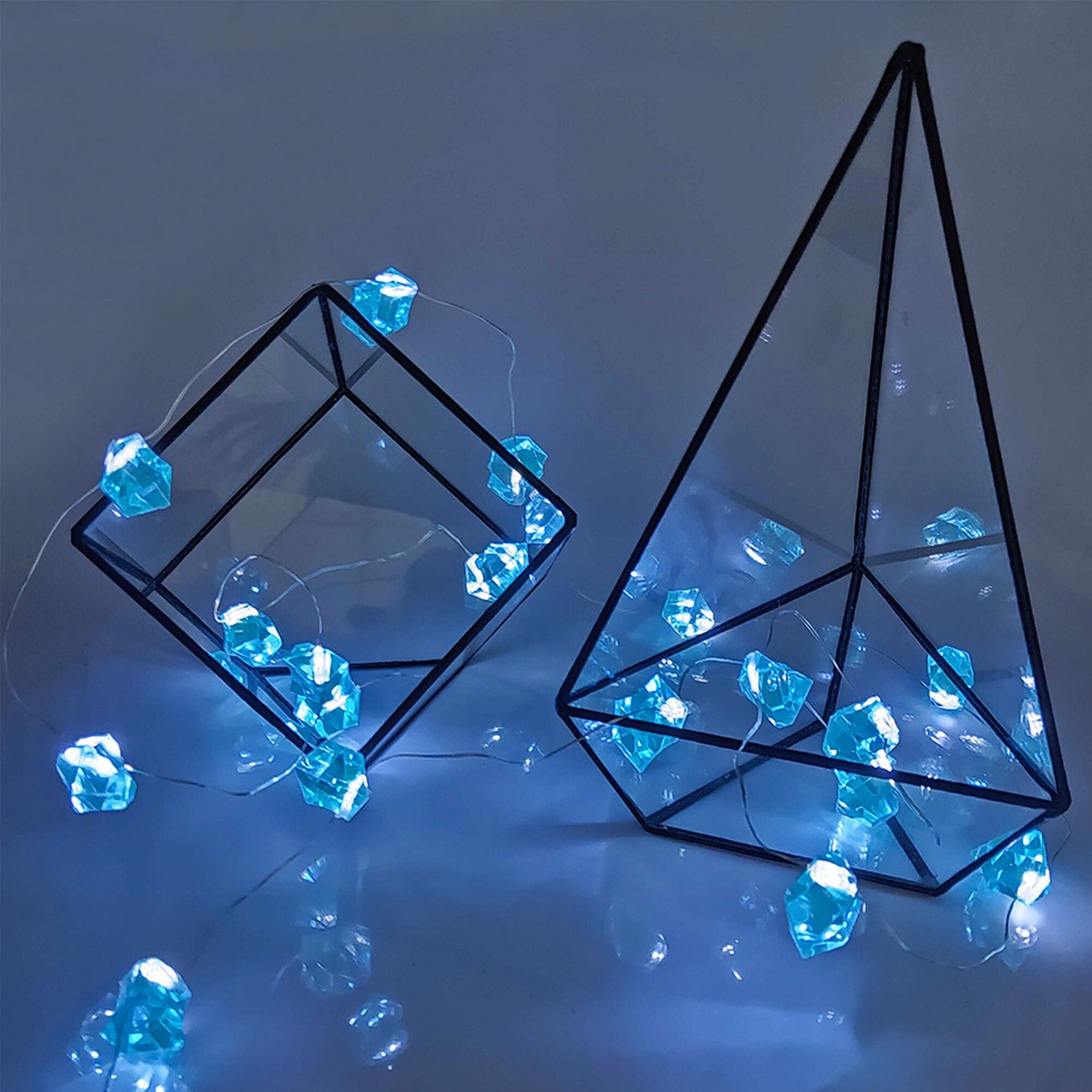 Fluorite Stone String Lights Battery Powered Nature Crystal Etsy