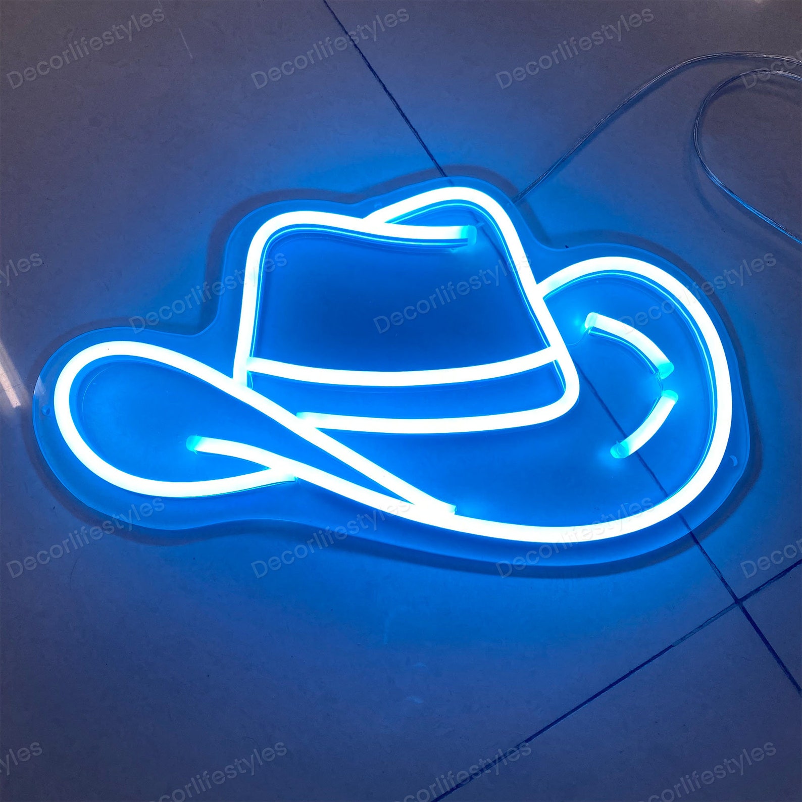 Cowboy Hat Neon Sign Cowboy Straw Hat Neon Sign Cowboy Hat Etsy
