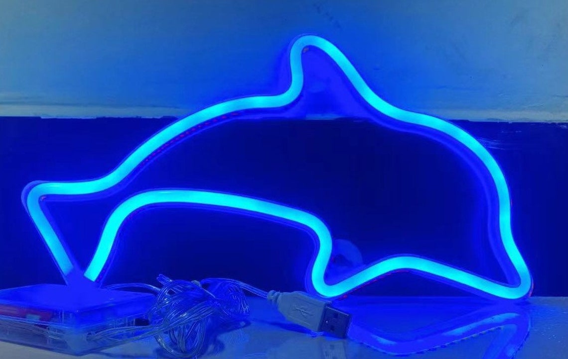 Dolphin Neon Dolphin Neon Sign Small Neon Sign - Etsy UK