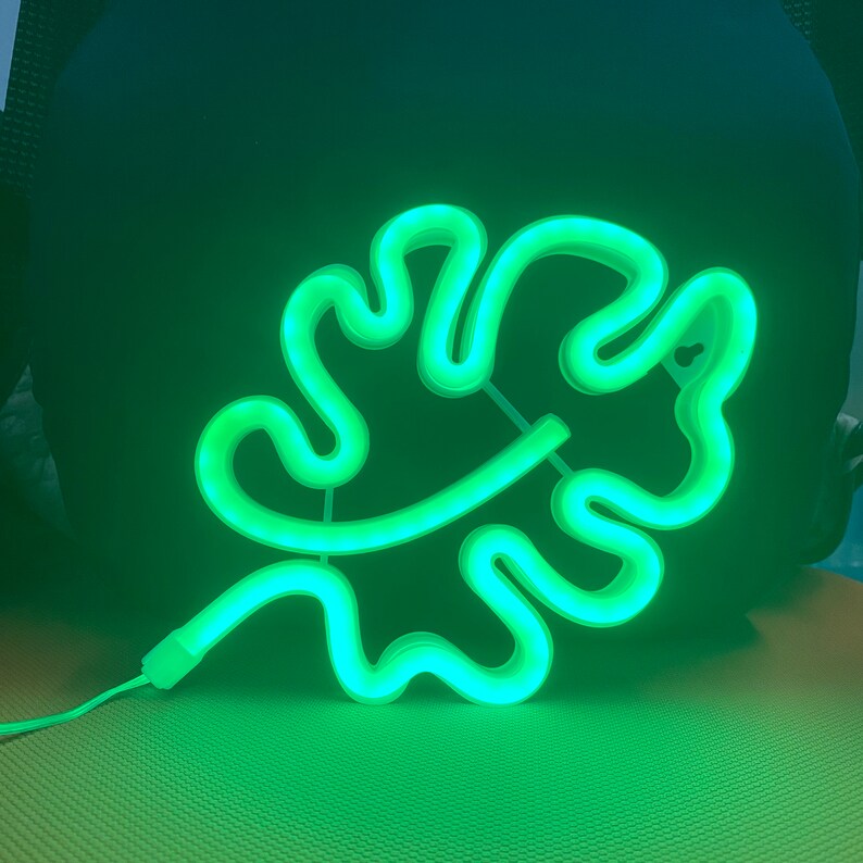 Leaves Neon Sign Neon Light Leaf Tropical Neon Sign Light Etsy