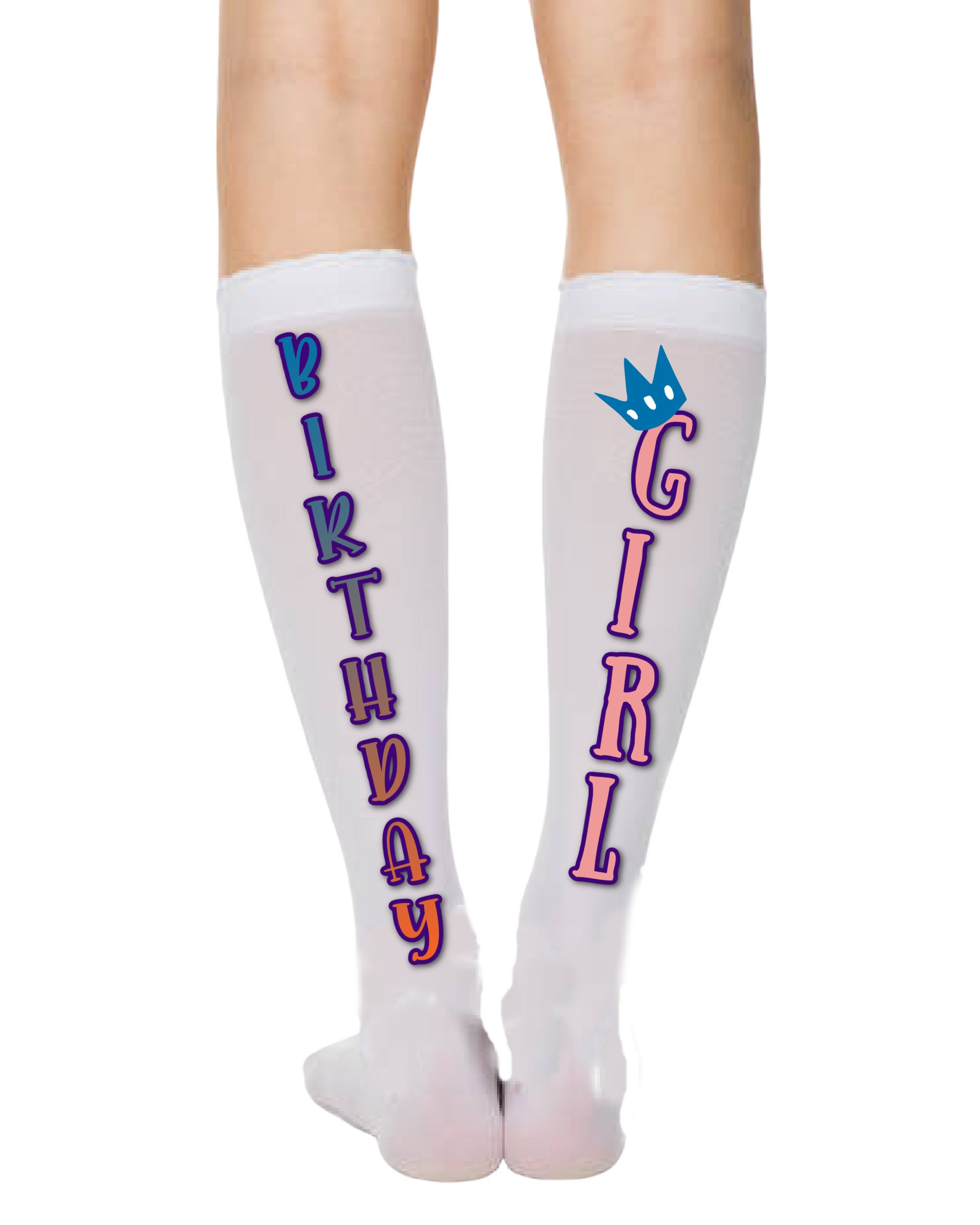 Birthday Girl Socks Original Fun Knee High Nylon Stocking Etsy