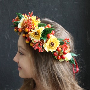 Sunflower flower girl crown headband Ukrainian national crown Ukraine vinok Summer wedding Festival crown