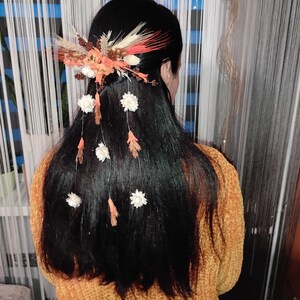 Fall Wedding Flower Hair Comb: Burnt Orange & Cinnamon Bridal Hairpiece