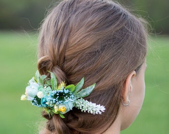 Peigne à fleurs synthétiques Peigne à fleurs bordeaux Peigne à cheveux de verdure succulente Postiche de mariée Accessoires pour cheveux de bal de promo