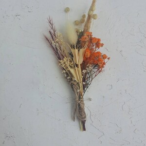 Burnt orange boutonniere, dried flower boutonniere, fall wedding boutonniere, dried boutonniere for groomsmen