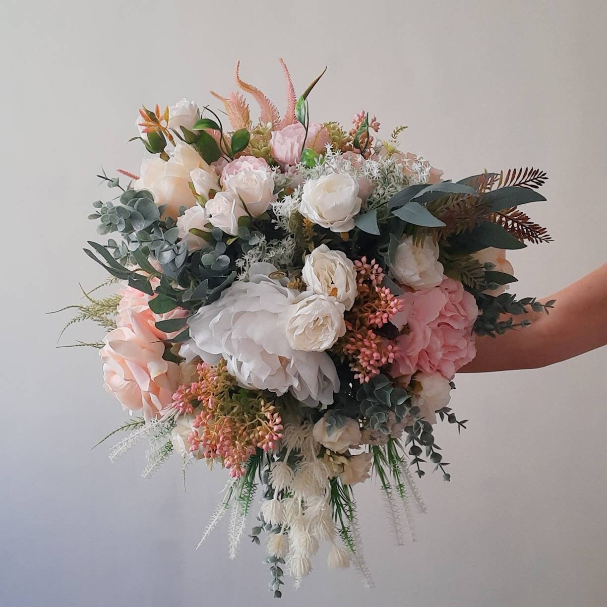 Wedding bouquet Bridal fake flower wedding bouquet Boho Etsy