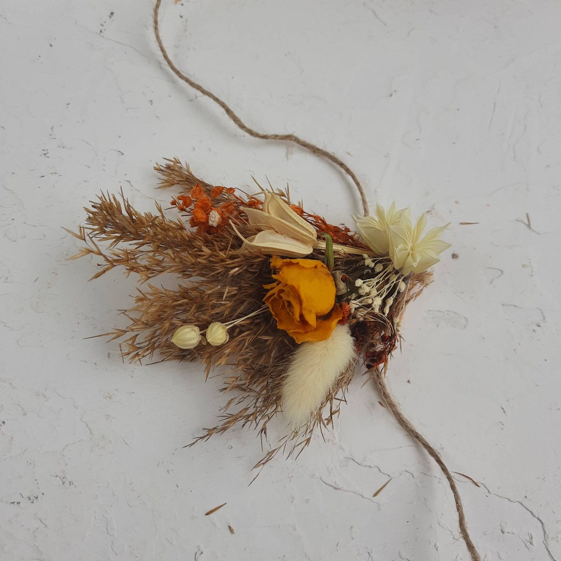Dried Flower Corsage Wedding Wrist Corsage Band Pampas Grass Etsy