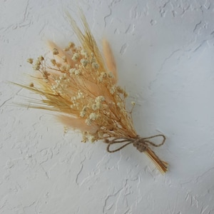 Mini Dried Flower Bouquet: Organic Burlap Flowers, 6 Inch Arrangement