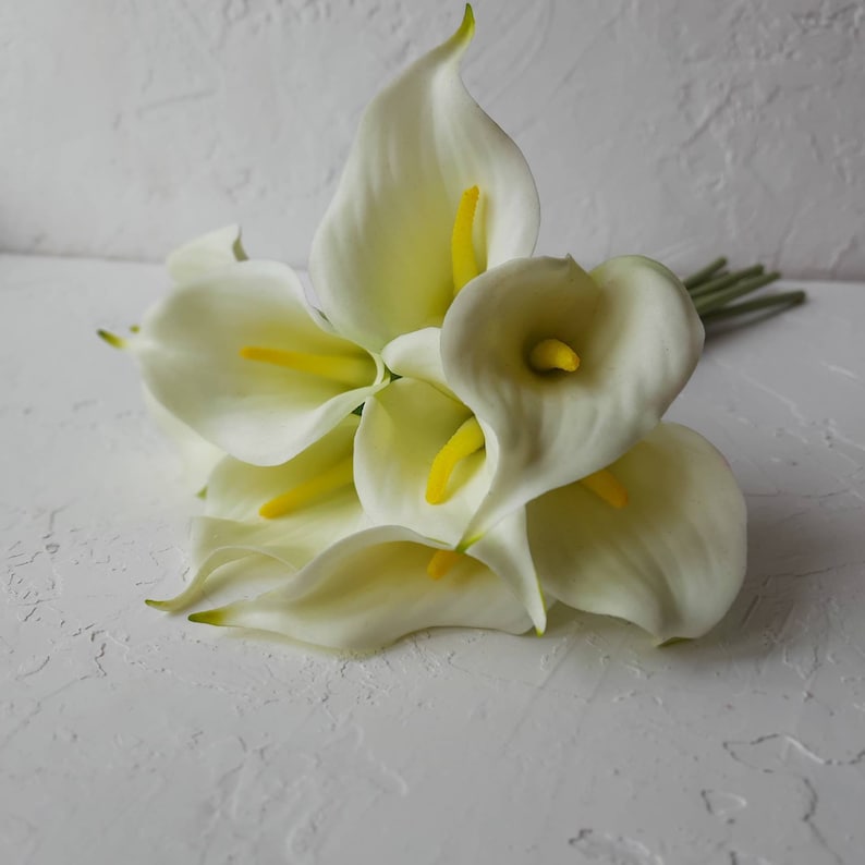 White calla lily bouquet Fake bouquet wedding Bouquet of 9 flowers