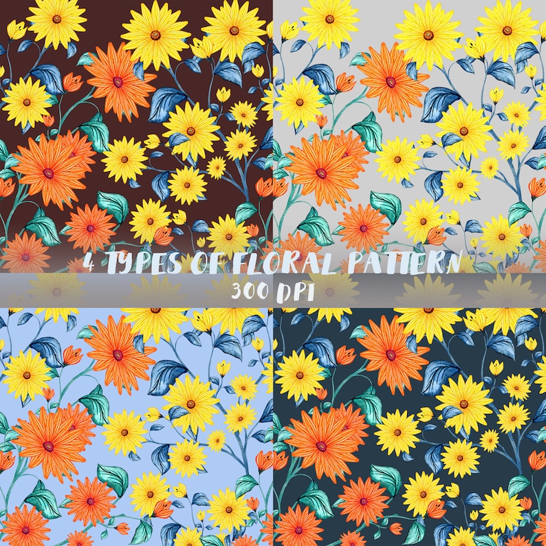 Botanical Watercolor Flowers Etsy