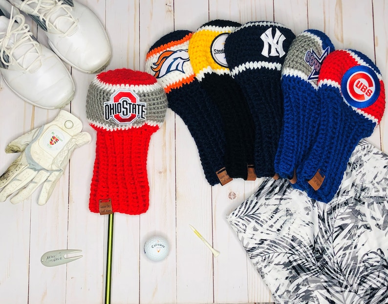 Golf Club Cover Knit Golf Club Cover Driver Head Covers Etsy
