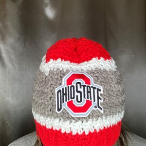 OSU Hat Ohio State Beanie OSU Messy Bun 