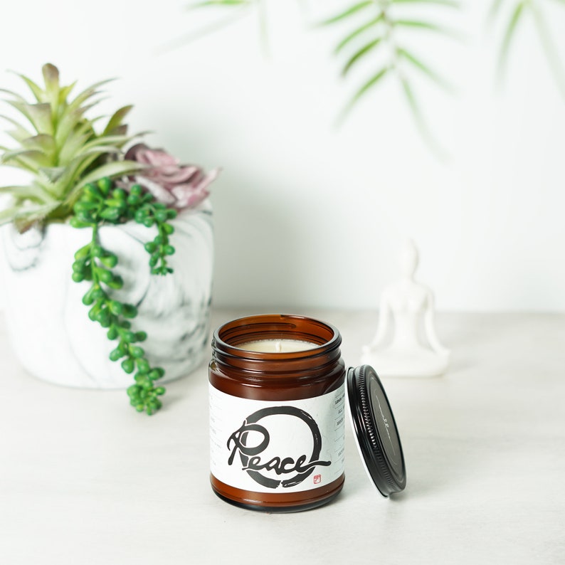Calligraphy Candle Meditation Candle Fraser Fir Wax Melt Milloee Studio Scented Candle Soy Candle Peace