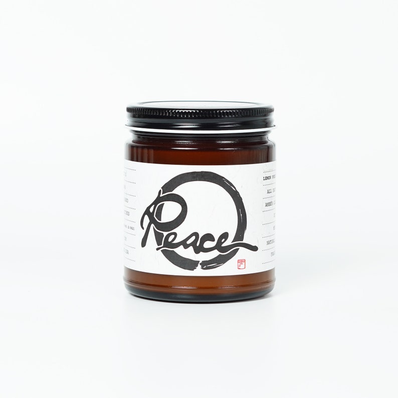 Calligraphy Candle Meditation Candle Fraser Fir Wax Melt Milloee Studio Scented Candle Soy Candle Peace