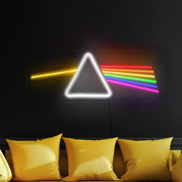 Dark side of the moon neon sign, Pink Floyd neon sign, Rainbow neon sign, Prism neon sign, Music neon sign, Pink Floyd gift,Pink Floyd decor