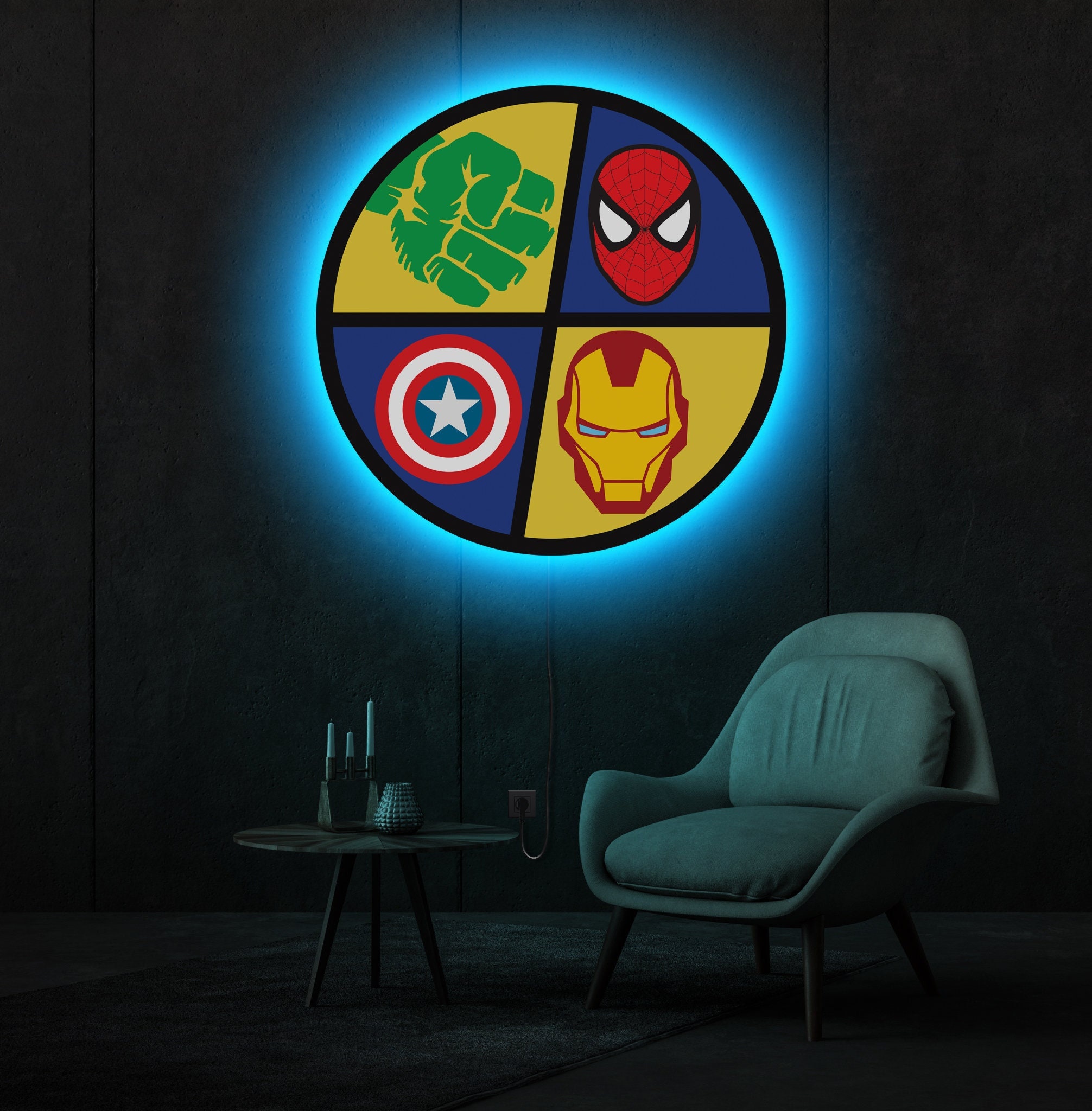 Achat Ensemble d'appliques murales 3D Marvel - Masque Spider-Man - Veilleuse  pour chambre d'enfant - MCU Marvel Avengers en gros