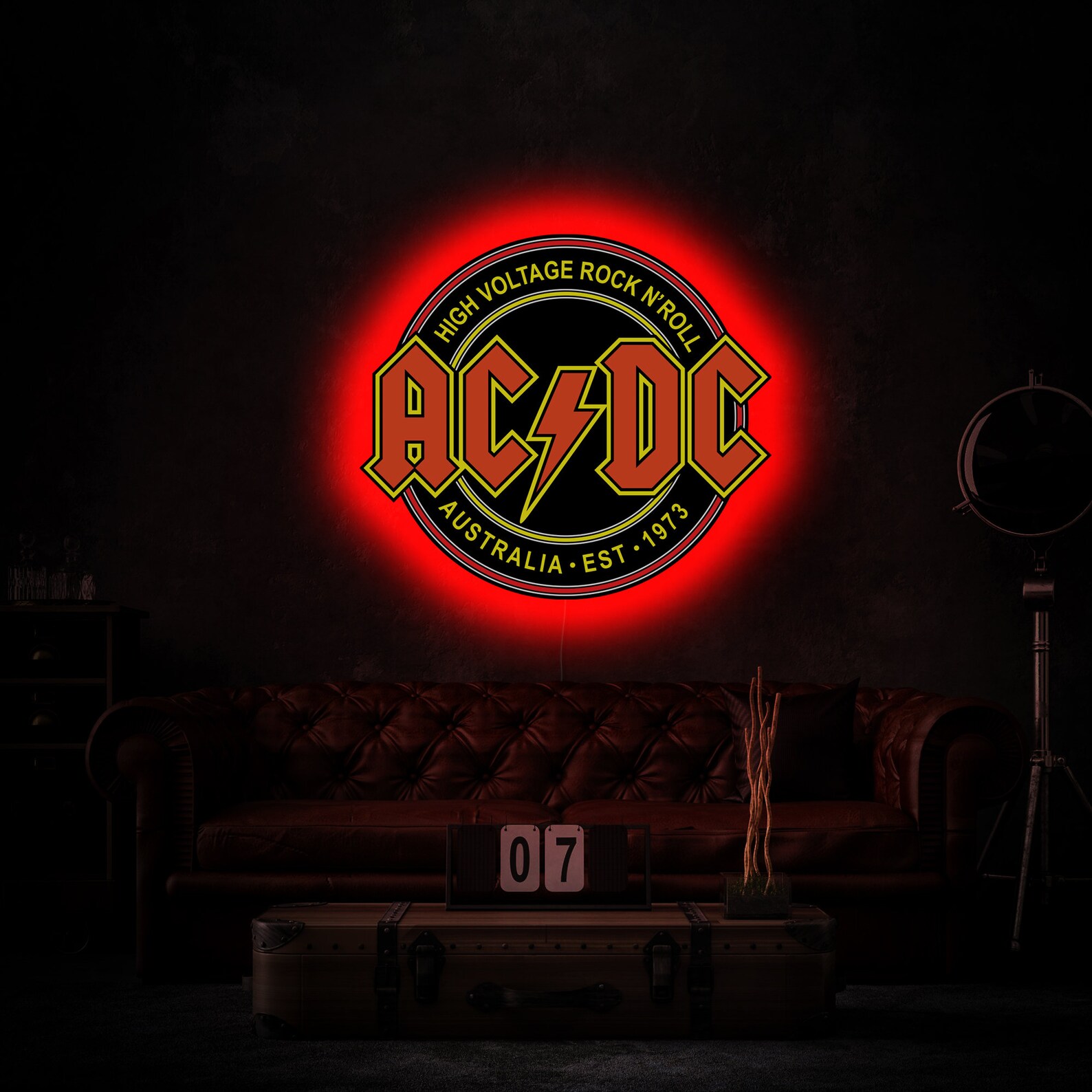 ACDC Neon Sign, Acdc Logo Wall Art, AC DC Led Sign, Acdc Light Sign ...