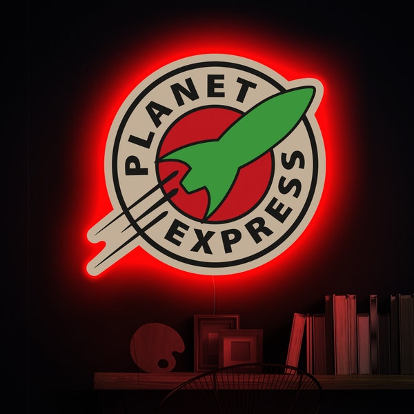 Planet Express light sign, Planet Express neon sign, Planet Express led decor, Planet Express logo, Futurama neon sign, Futurama decor