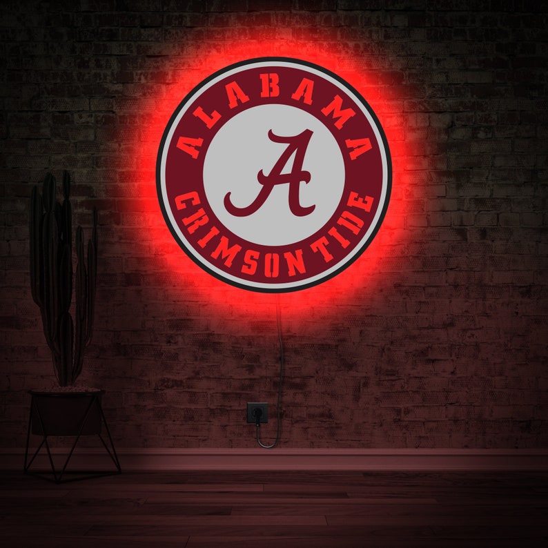 Alabama Crimson Tide Sign, Alabama Neon Sign, Alabama Crimson Tide Logo