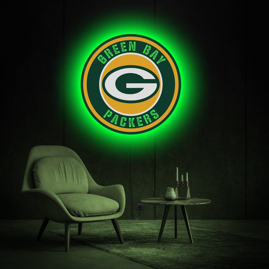 Green Bay Packers Neon Sign, Packers Logo Light, Green Bay Packers Lighted Sign, Green Bay