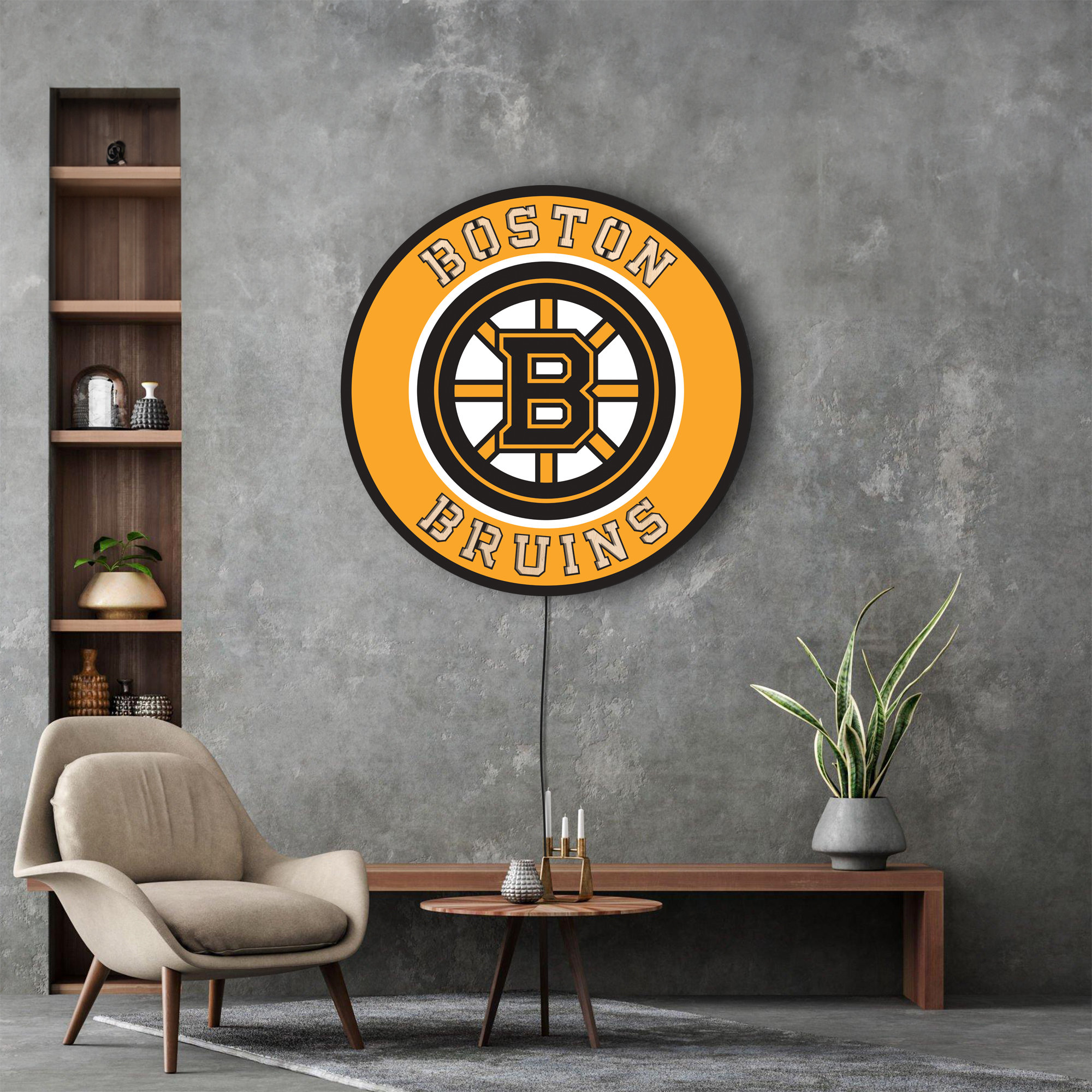 Boston Bruins Neon Sign Boston Bruins Sign Boston Bruins Led Etsy