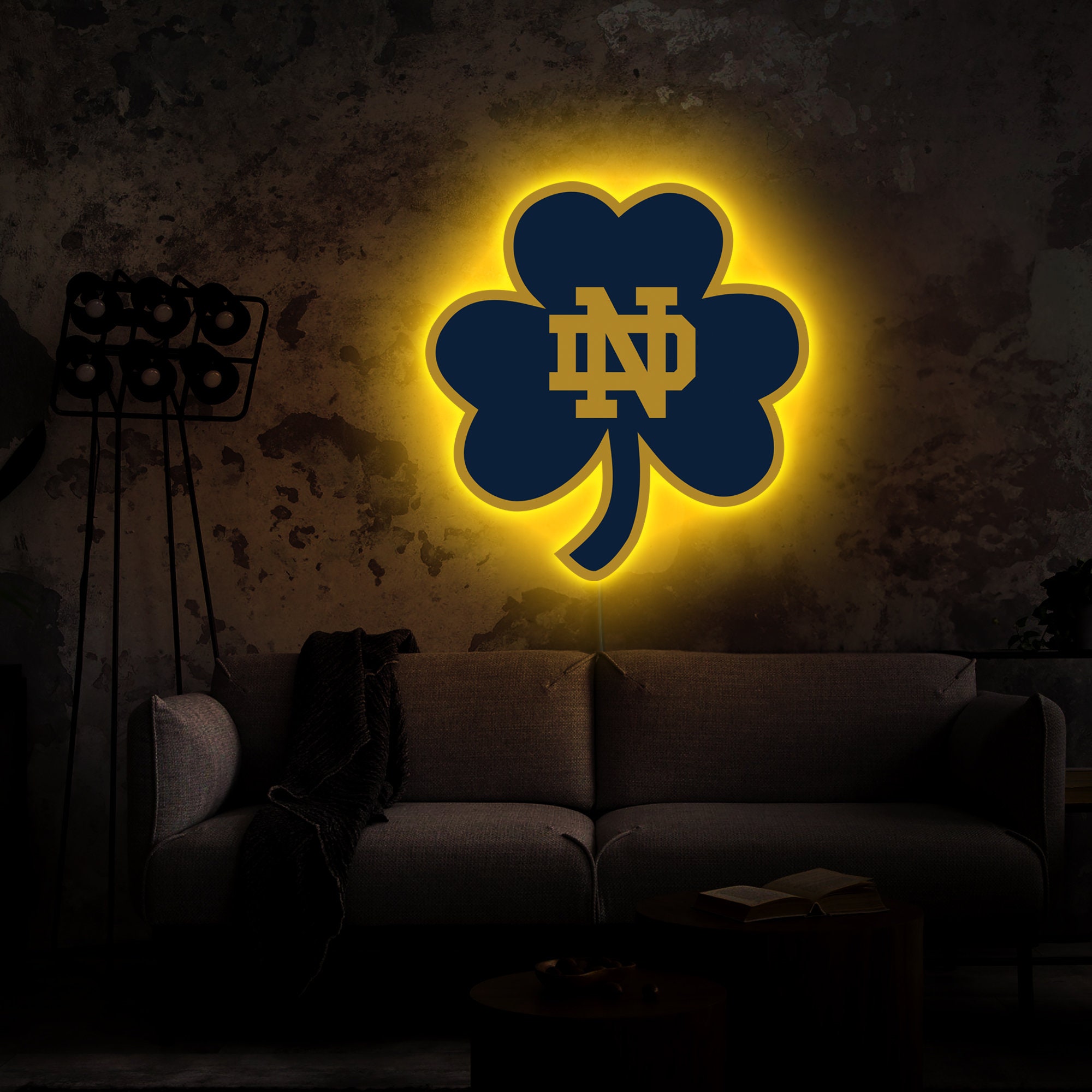 Notre Dame Neon Sign, Notre Dame Led Sign, Notre Dame Logo, Notre Dame