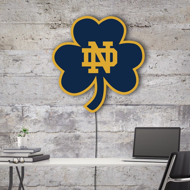 Notre Dame Neon Sign, Notre Dame Led Sign, Notre Dame Logo, Notre Dame