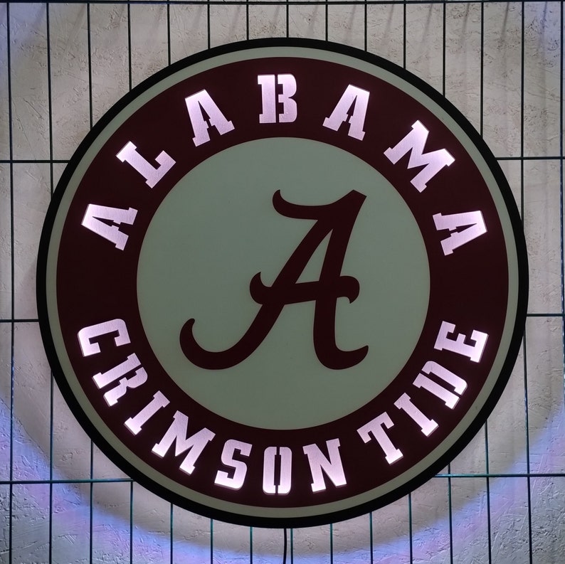 Alabama Crimson Tide Sign, Alabama Neon Sign, Alabama Crimson Tide Logo