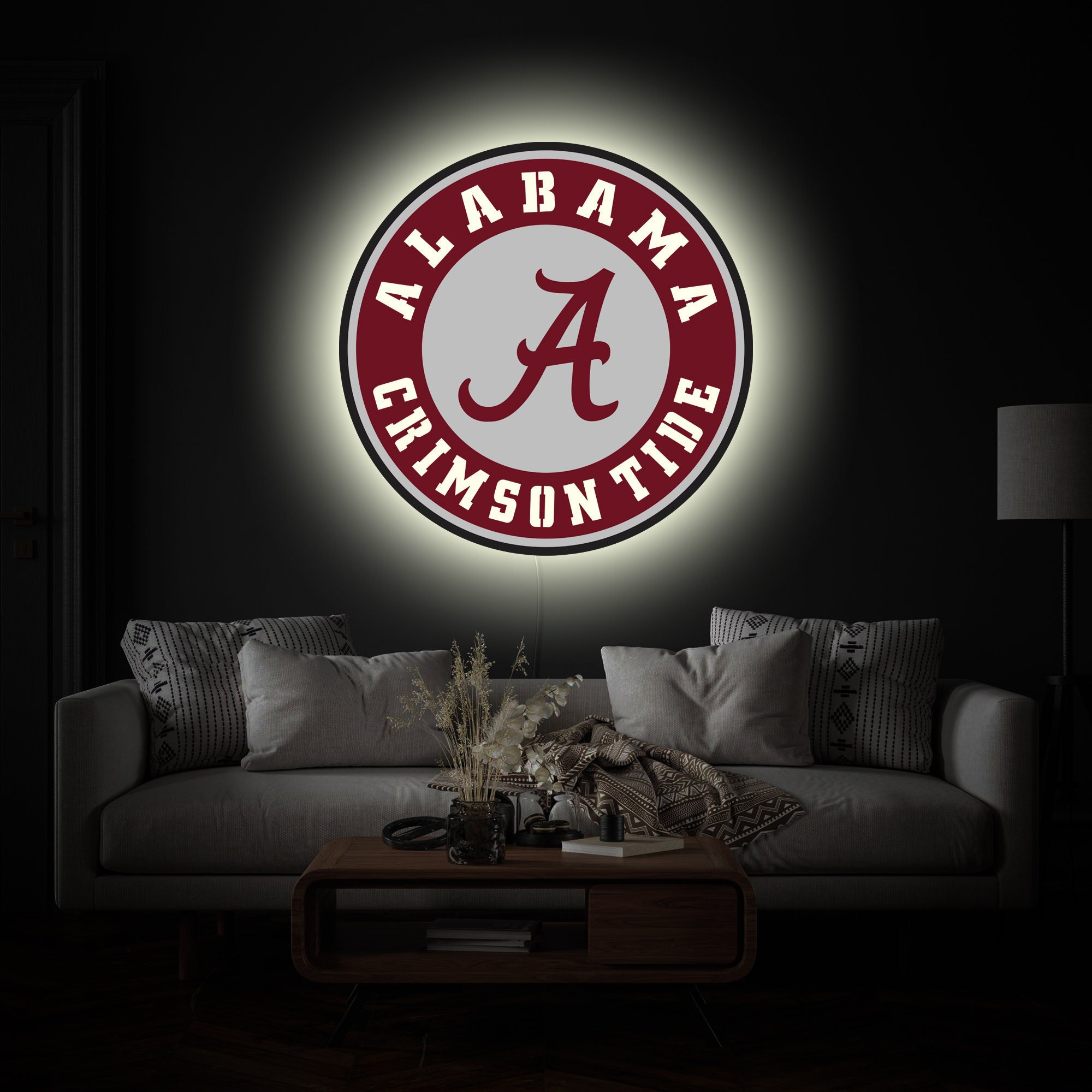 Alabama Crimson Tide Sign, Alabama Neon Sign, Alabama Crimson Tide Logo