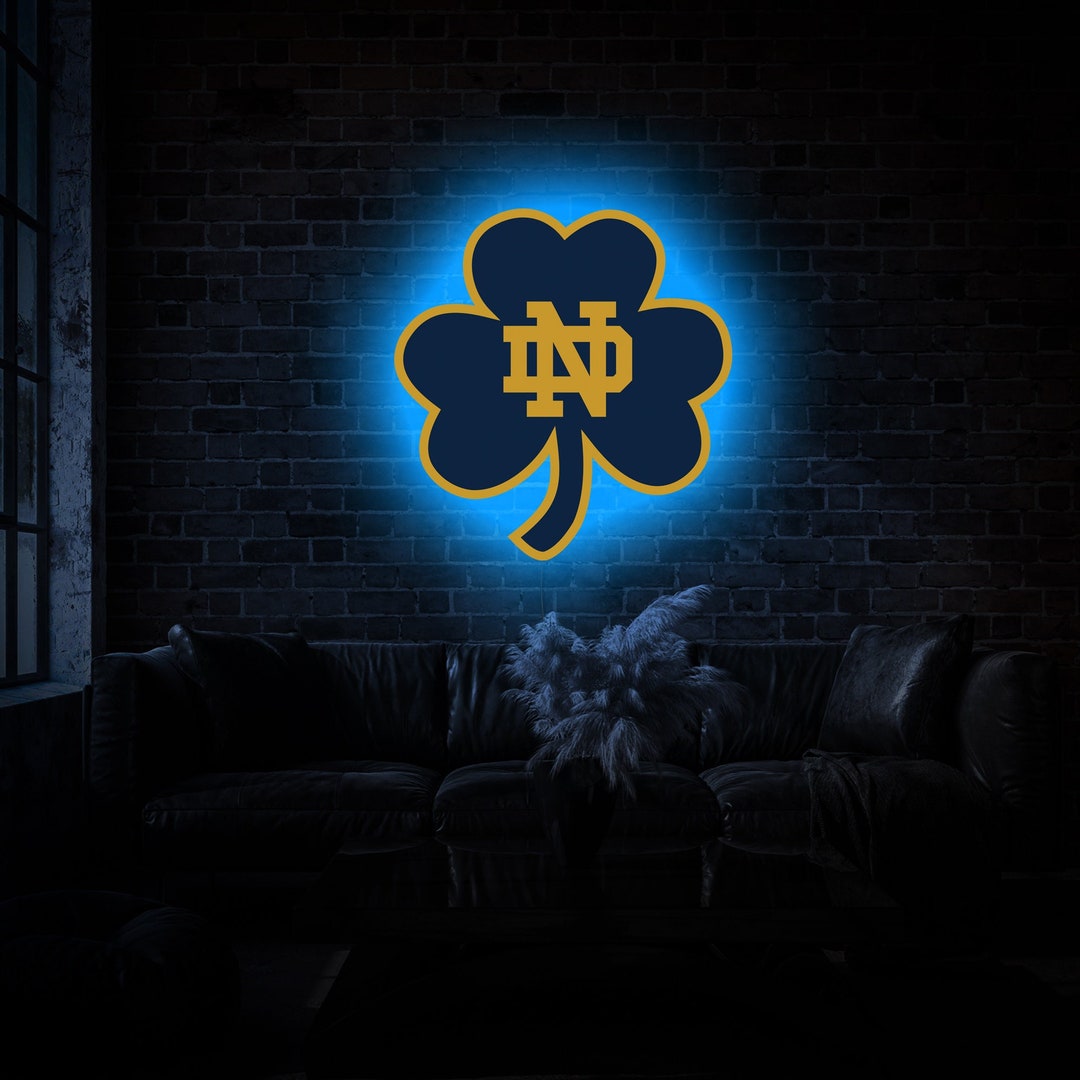 Notre Dame Neon Sign, Notre Dame Led Sign, Notre Dame Logo, Notre Dame