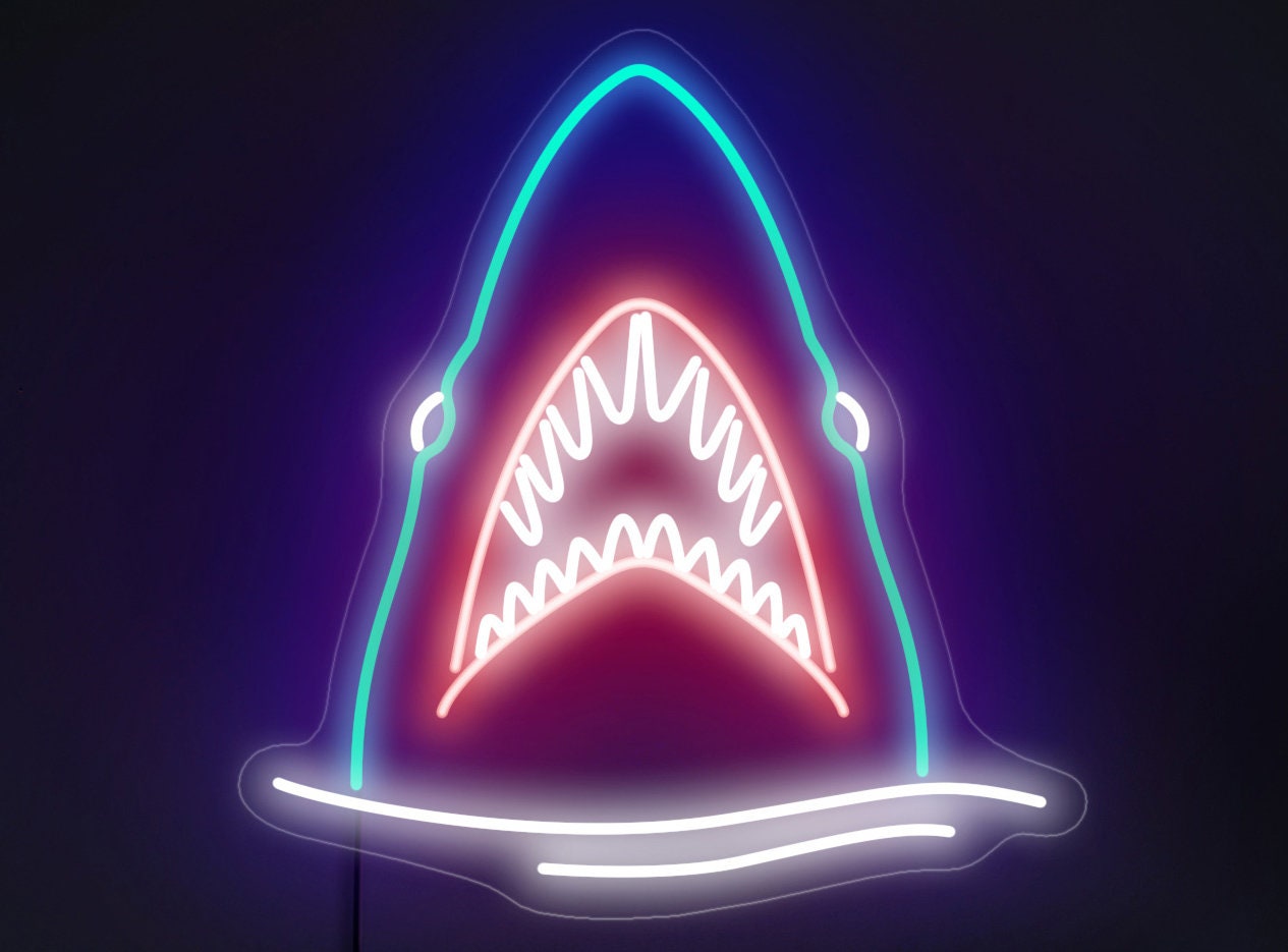 Shark Neon Sign, Shark Led Sign, Jaws Neon Sign, Fish Neon Sign, Sea
