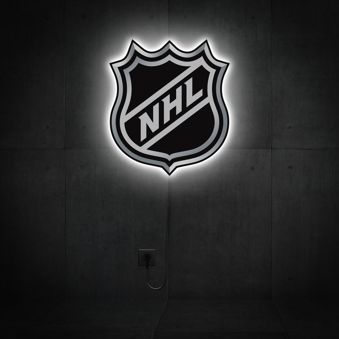 NHL Neon Sign, NHL Led Sign, Nhl Logo, Nhl Light Sign, Hockey Neon Sign
