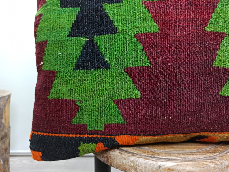 16x16 Vintage Pillow Case Bohemian Kilim Pillow Accent Kilim Lumbar Boho Sham Cover Decorative Turkish Kilim Pillow AK00325