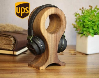 Headphone stand, Wooden headphone holder, Headphone hanger, Headset stand, Headphone station, Audio stand, Custom headphone, Music gift
