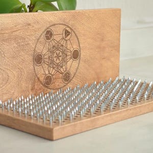 Sadhu Board &quot;Metatron&#39;s Cube&quot; Galvanized Nails 10 mm/0.4 inch