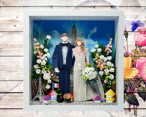 No.81 Wedding at the Paris with Eiffel Tower , Custom-made Original Origami art gift