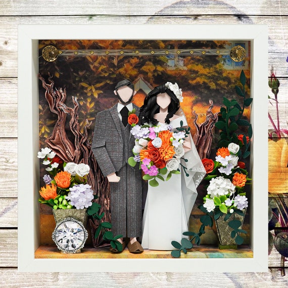 No.131 Autumn theme with lights , Custom-made Original Origami art gift