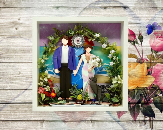 No.5 Custom-made Original Origami art gift for couple, origami anniversary gift, origami wedding gift, with German Shorthaired Pointer