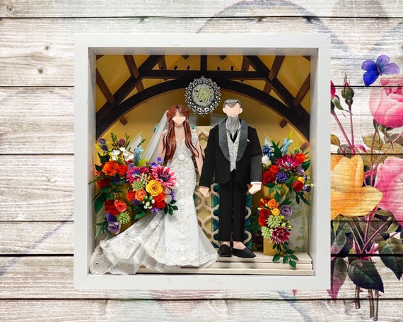 No.67 Wedding chapel with beautiful flowers, Custom-made Original Origami art gift